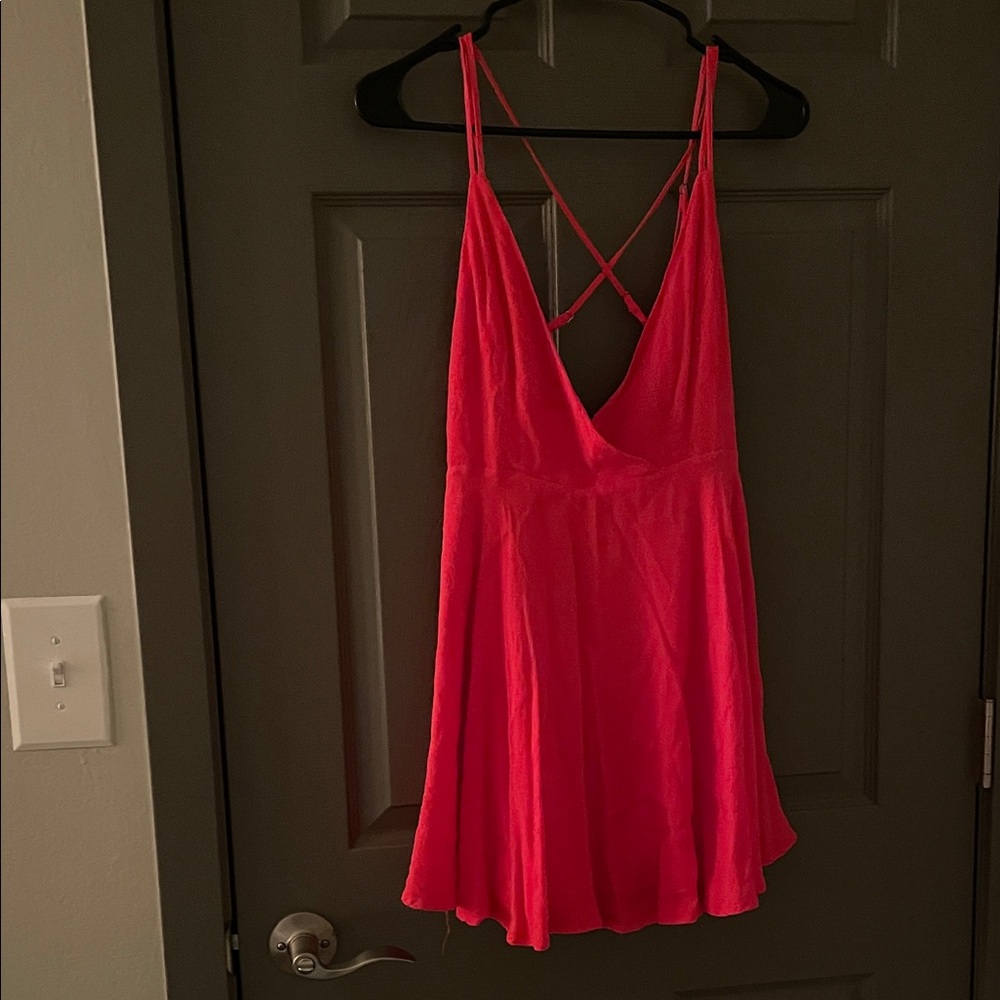 Vibrant Coral Strappy Dress